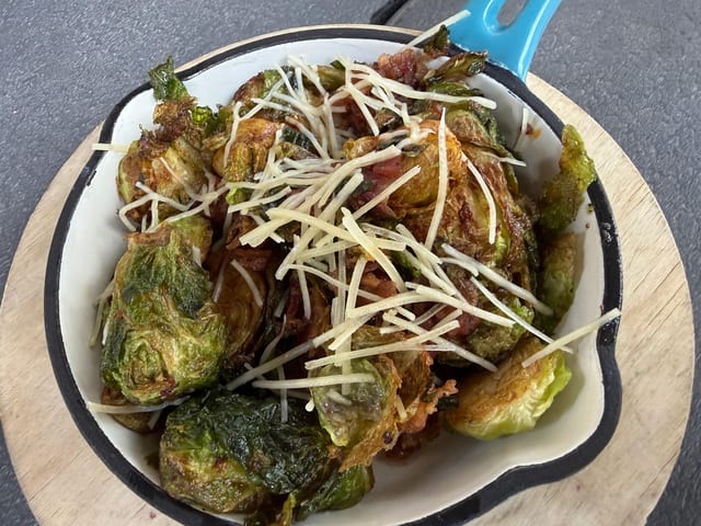 Fried Brussel Sprouts w/ Bacon Jam.