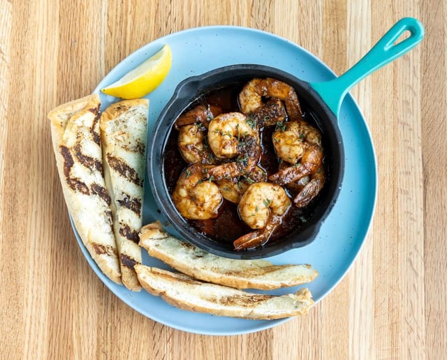 Creole Shrimp Crostini.
